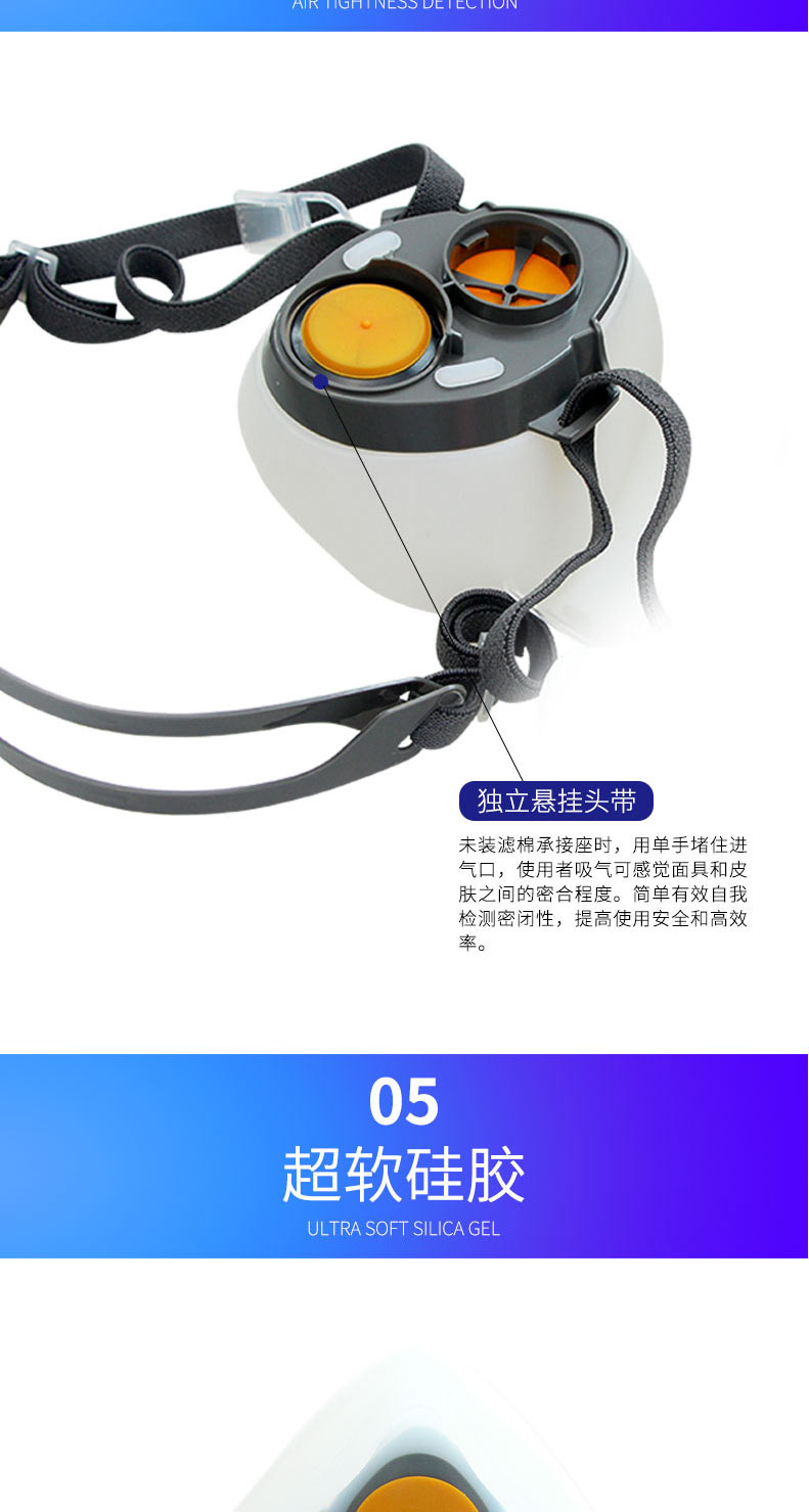 思創(chuàng)半面具矽膠防塵面罩ST-1080