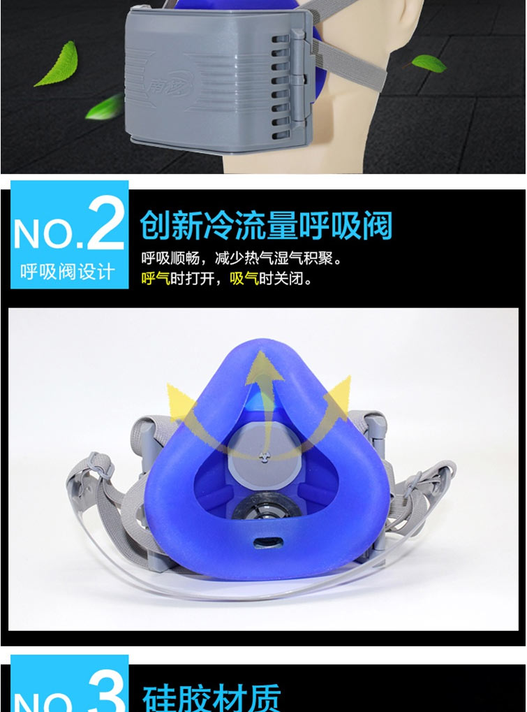 南核NH 8180低阻高效矽膠防塵半面罩
