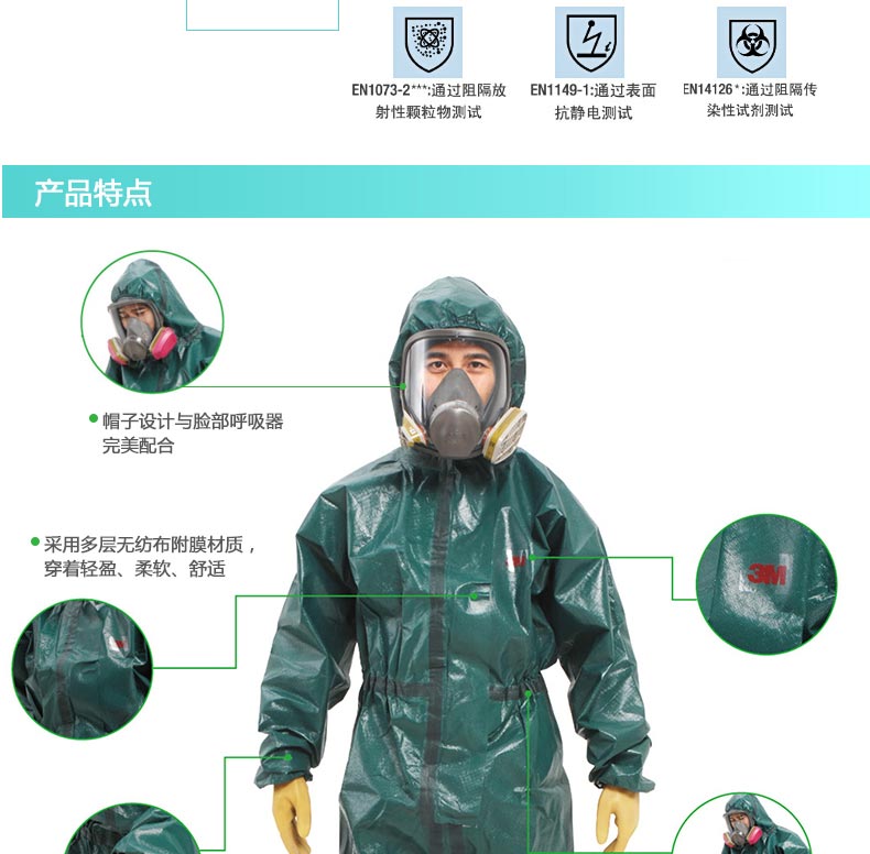 3M 4680 耐酸鹼化學(xué)防護(hù)服
