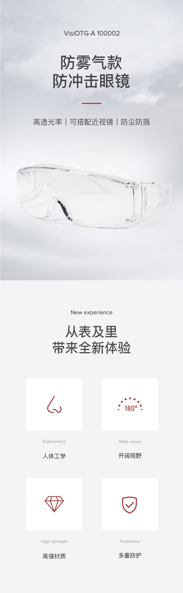 霍尼韋爾 100002 VisiOTG-A 透明防霧鏡片 訪(fǎng)客眼鏡