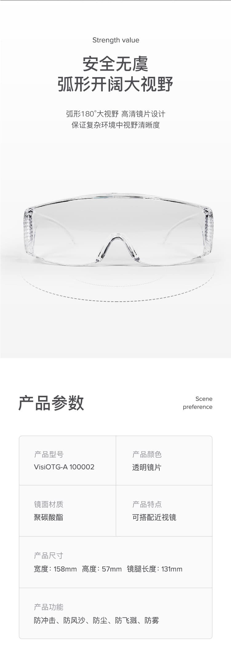 霍尼韋爾 100002 VisiOTG-A 透明防霧鏡片 訪(fǎng)客眼鏡