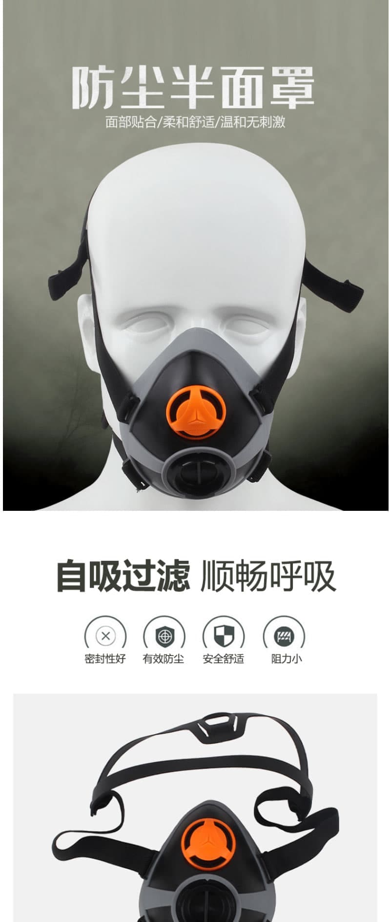 代爾塔DELTA 105011 M6300 矽膠防毒半面罩